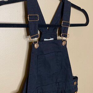 Adorable Children's Black Cotton Overalls